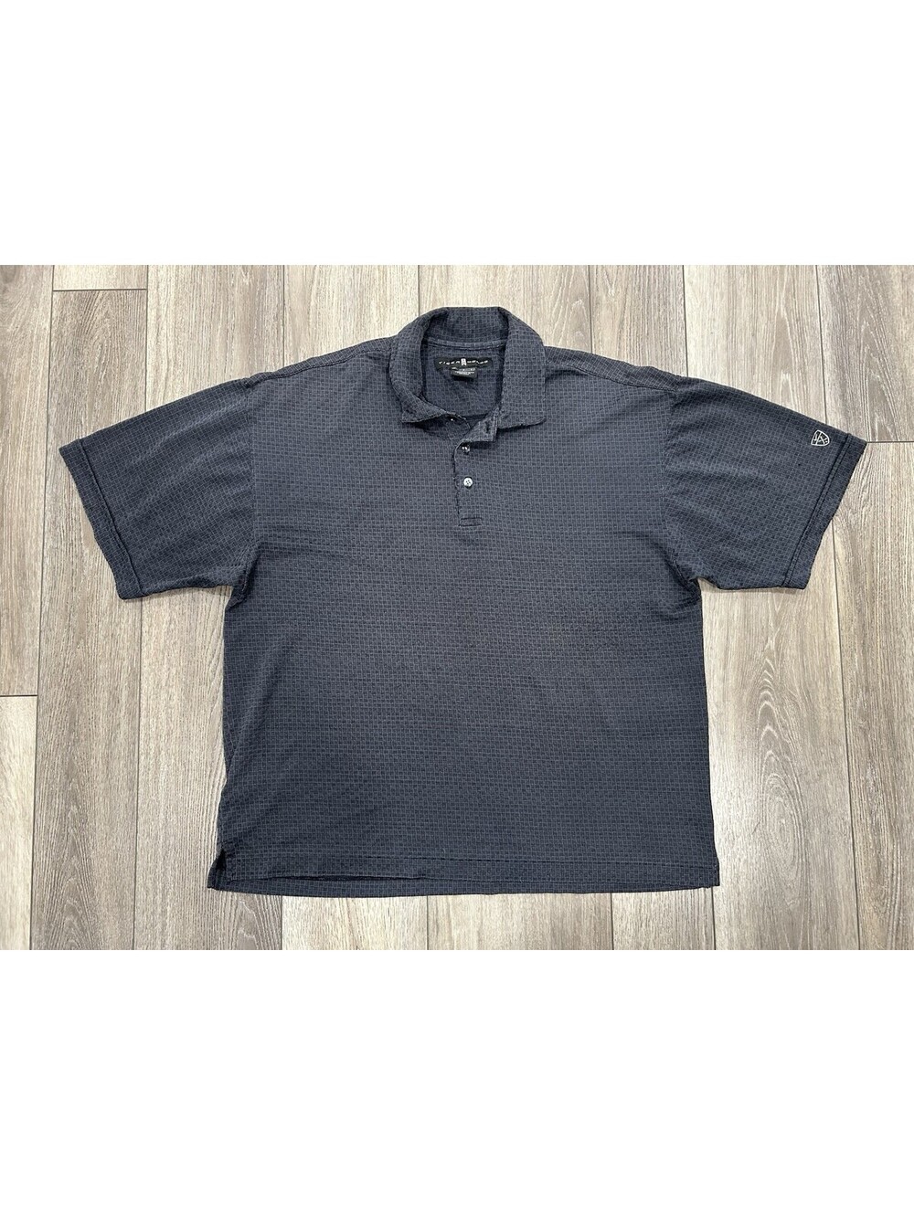 Tiger Woods Golf Polo Shirt Men Size Gray Geometric All Over Pattern